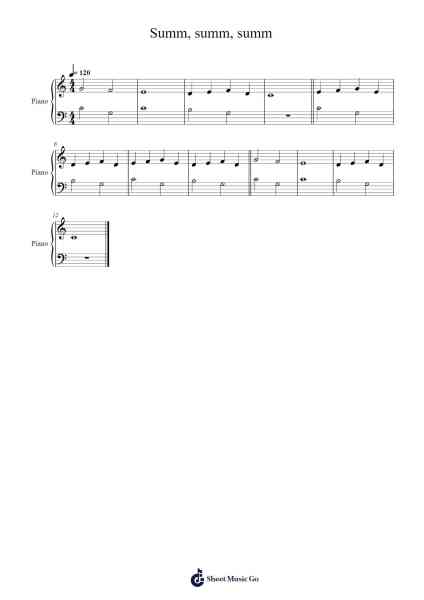 Summ, summ, summ Partitura de Deutsches Kinderlied-Arr.Woolfwoolf Hartesopp