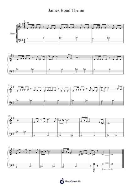 James Bond Theme Sheet Music by Monty Norman-Arr.Geward Mansloyd