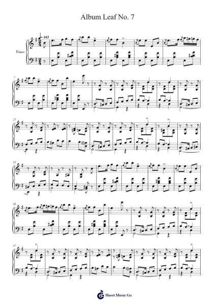 Album Leaf No. 7 – Lyric Pieces I, Op. 12 Sheet Music by Edvard Grieg-Arr.Felnah Puvien