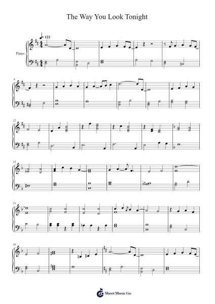 The Way You Look Tonight Sheet Music by Frank Sinatra-Arr.Keplus