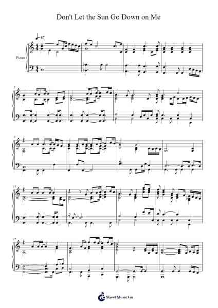 Don't Let the Sun Go Down on Me Sheet Music by Elton John-Arr.Hillian