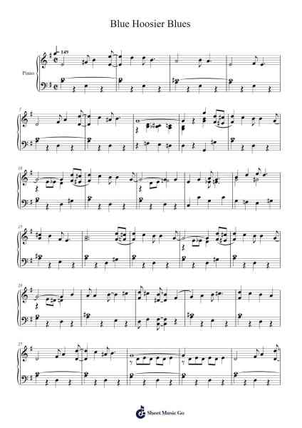 Blue Hoosier Blues Sheet Music by Abel Baer/Cliff Friend/Jack Meskil-Arr.Hootus