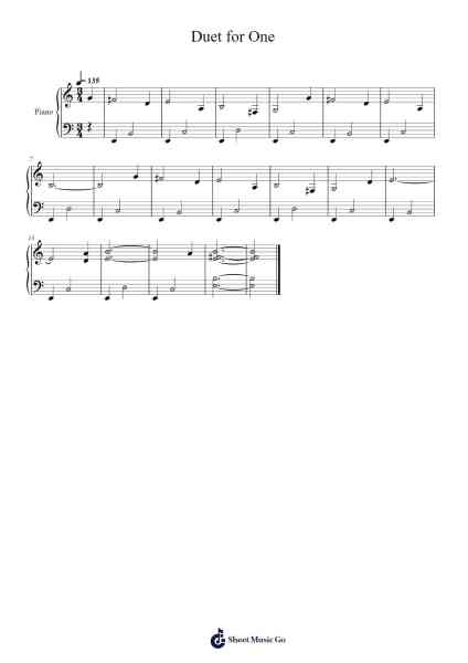 Duet for One Sheet Music by Christopher Nort-Arr.Humlouie
