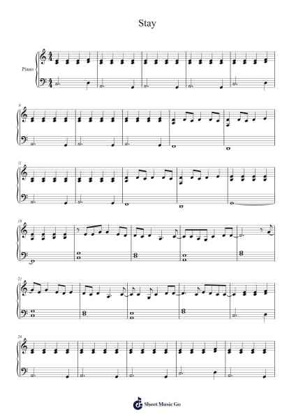Stay Sheet Music by Rihanna/Mikky Ekko-Arr.Matlas