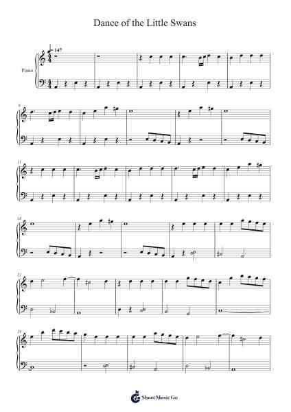 Dance of the Little Swans - Swan Lake Sheet Music by Pyotr Tchaikovsky-Arr.Sinrin Sibylnice