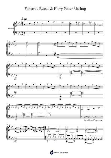 Fantastic Beasts & Harry Potter Mashup Partitura de James Newton Howard-Arr.Blairharte Titess