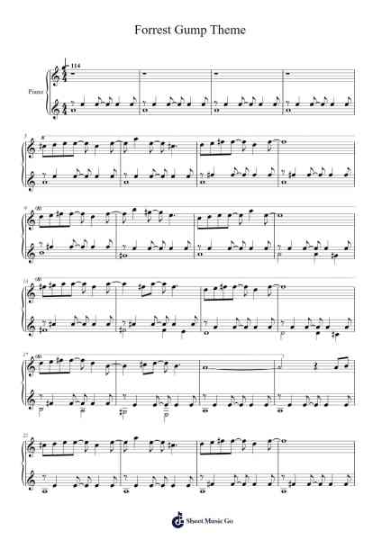 Forrest Gump theme song Sheet Music by Alan Silvestri-Arr.Mattvelt