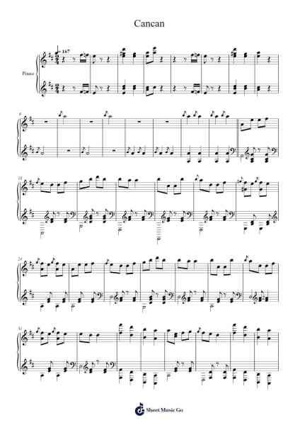 Cancan Sheet Music by Jacques Offenbach-Arr.Graycie Scob