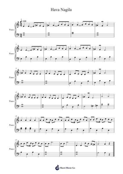 Hava Nagila 乐谱由 Abraham Zvi Idelsohn - 编曲 Buckclough Woogold