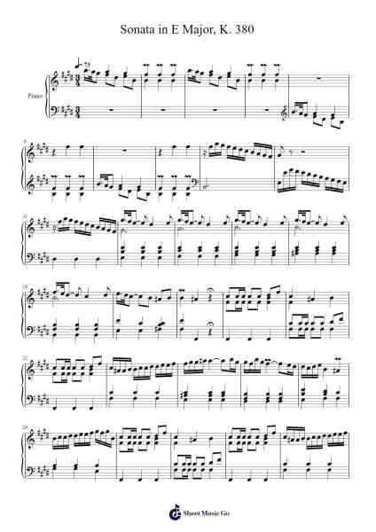 Sonata in E Major, K. 380 Sheet Music by Domenico Scarlatti-Arr.Kathtta