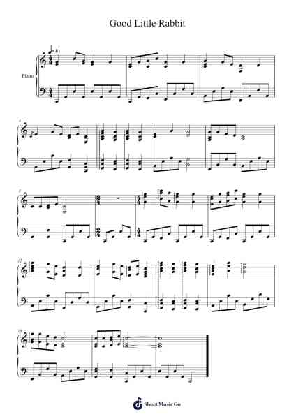Good Little Rabbit Sheet Music by Chinese Traditional-Arr.Huttbins