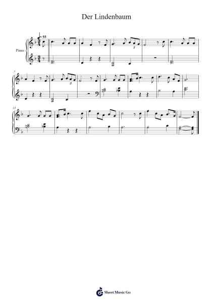 Der Lindenbaum – Winterreise Sheet Music by Franz Schubert-Arr.Wattle