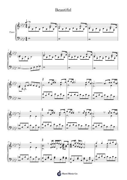 Beautiful Sheet Music by Christina Aguilera-Arr.Zimgus Jackfred