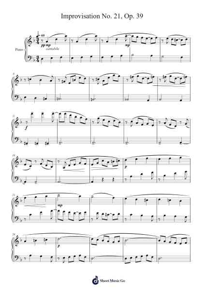 Improvisation No. 21, Op. 39 Sheet Music by Dmitry Kabalevsky-Arr.Prupert Cookegram