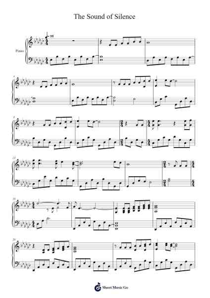 The Sound of Silence Sheet Music by Simon & Garfunkel-Arr.Dwightloc Larjob