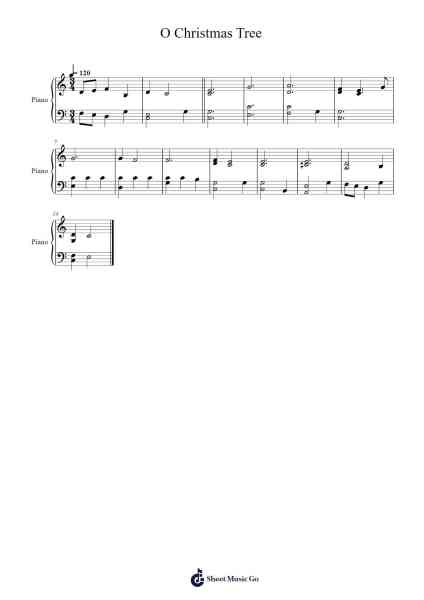 O Christmas Tree (Accompaniment Version) Sheet Music by Ernst Anschütz-Arr.Beckfey Earlnice