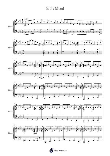 In the Mood Sheet Music by Glenn Miller-Arr.Westier Haylay
