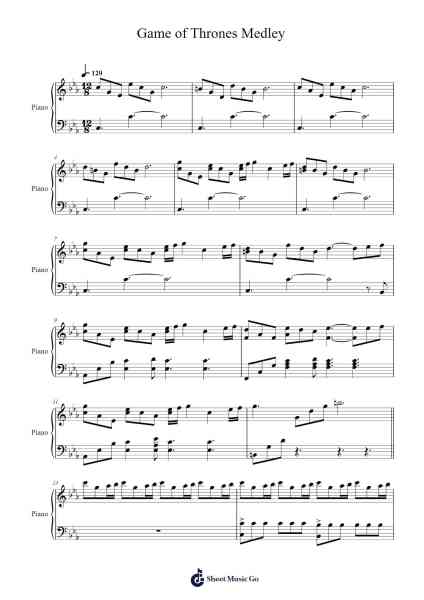 Game of Thrones Medley Sheet Music by Ramin Djawadi-Arr.Lynchric