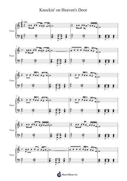 Knockin' on Heavens Door Sheet Music by Guns N' Roses-Arr.Toddjoy