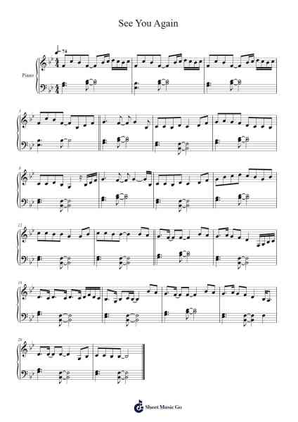 See You Again Sheet Music by Wiz Khalifa/Charlie Puth-Arr.Fieldbing