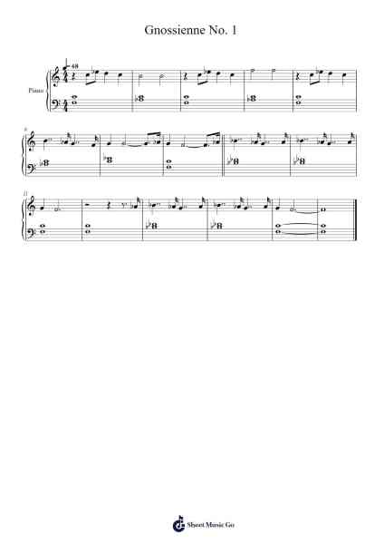 Gnossienne No. 1 Sheet Music by Erik Satie-Arr.Churmike