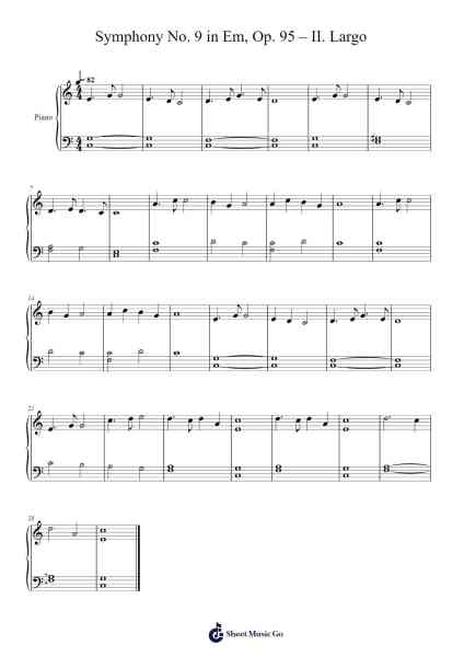 II. Largo – Symphony No. 9 in Em, Op. 95 Sheet Music by Antonín Dvořák-Arr.Huthorne