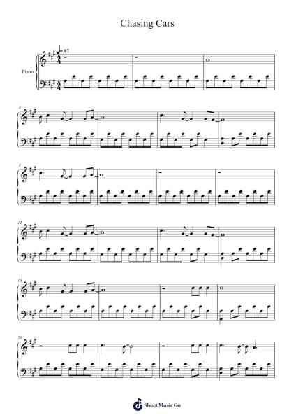 Chasing Cars Sheet Music by Snow Patrol-Arr.Losopp Webslin