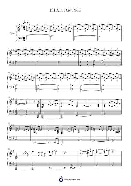 If I Ain't Got You Sheet Music by Alicia Keys-Arr.Larlice Hewphil