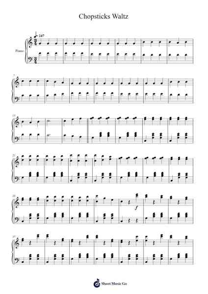 Chopsticks Waltz Sheet Music by Euphemia Allen-Arr.Linjane Barcox