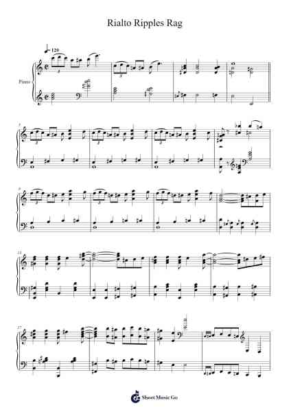 Rialto Ripples Rag Sheet Music by George Gershwin-Arr.Dannah Motfitch