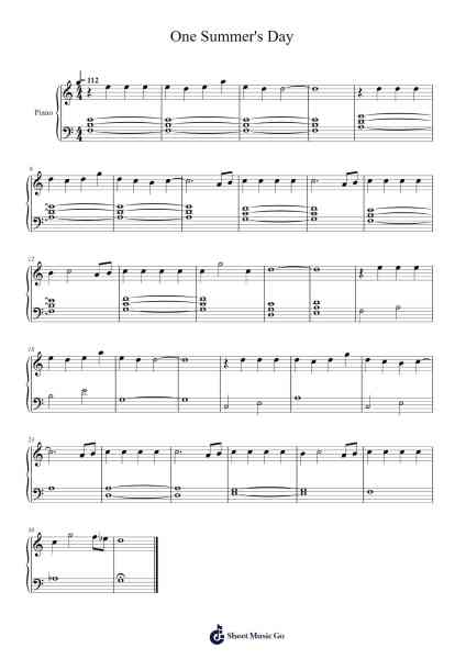Spirited Away – One Summer's Day Sheet Music by Joe Hisaishi-Arr.Shawloyd