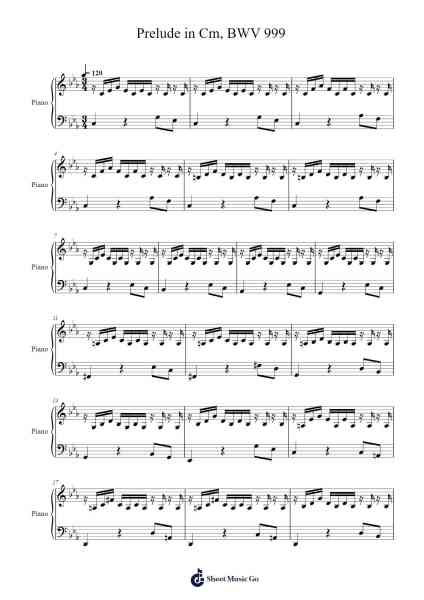 Prelude in Cm, BWV 999 Sheet Music by Johann Sebastian Bach-Arr.Stelgil Kaycia