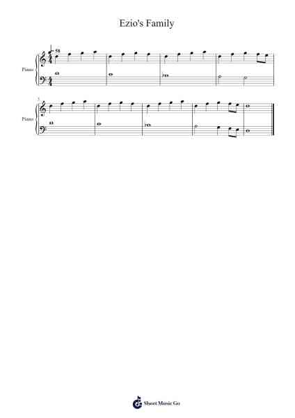 Assassin's Creed: Ezio's Family Sheet Music by Jesper Kyd-Arr.Humlop