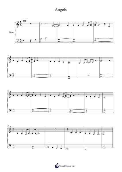 Angels Sheet Music by Robbie Williams-Arr.Woolfleen Juskirk