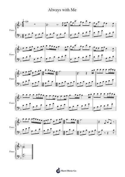 Spirited Away Ending Theme - Always with Me Sheet Music by Youmi Kimura-Arr.Hulking Chilmund
