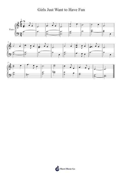 Girls Just Want to Have Fun Sheet Music by Cyndi Lauper-Arr.Kimbach Bloornorth