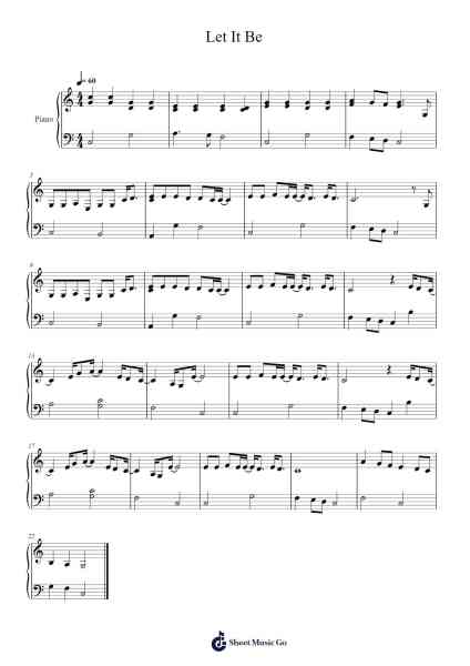 Let It Be Sheet Music by The Beatles-Arr.Dougvid Gasrias