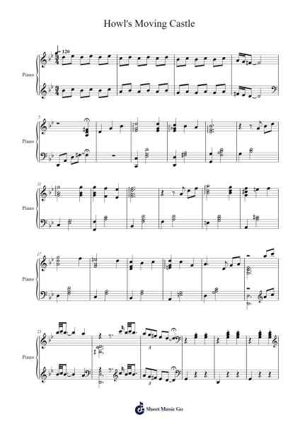 Howl's Moving Castle Sheet Music by The Beatles (Joe Hisaishi)-Arr.Mollries