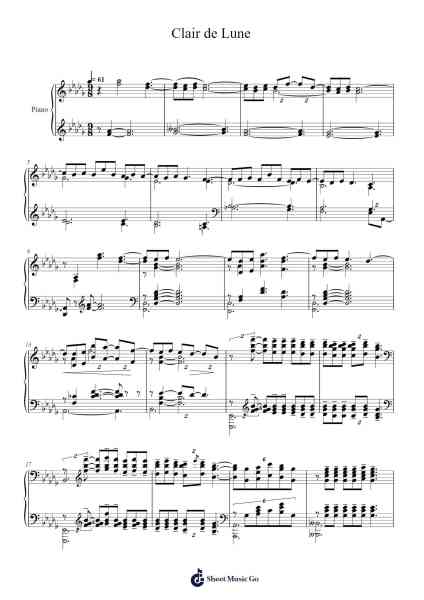 Clair de Lune Sheet Music by Claude Debussy-Arr.Norgiles