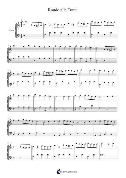 III. Rondo alla turca – Sonata No. 11, K. 331 Sheet Music by Wolfgang Amadeus Mozart-Arr.Annnat Keclair