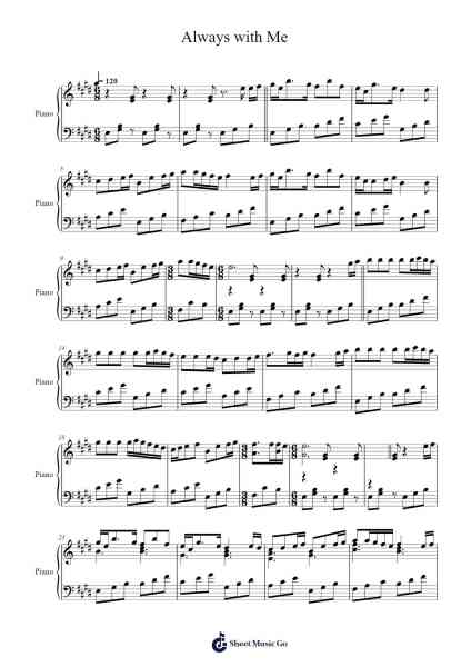 Spirited Away Ending Theme - Always with Me Sheet Music by Youmi Kimura-Arr.Urkuk Joneswat