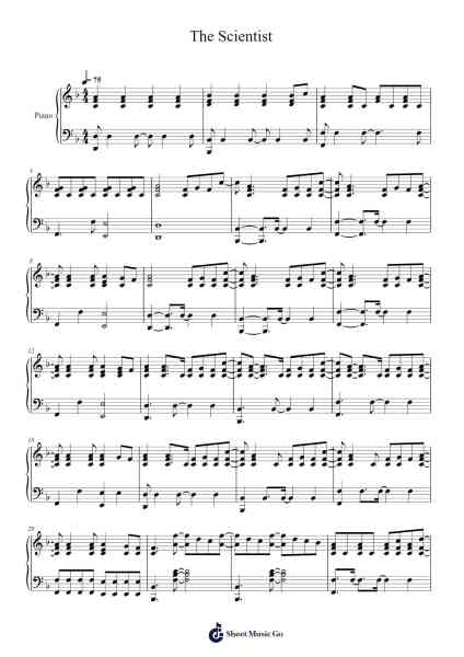 The Scientist Sheet Music by Coldplay-Arr.Mickkay