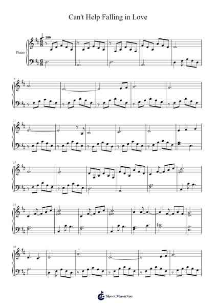 Can't Help Falling in Love With You Sheet Music by Elvis Presley-Arr.Merdawn