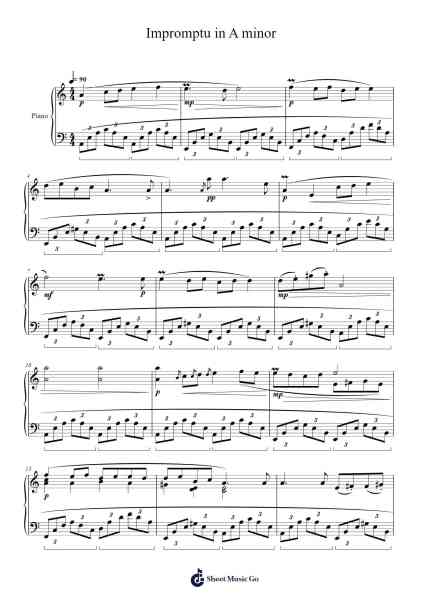 Impromptu in A minor Sheet Music by Brandon Nguyen-Arr.Caescott