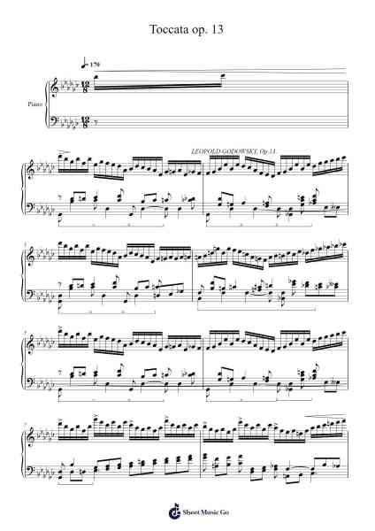 Toccata op. 13 Sheet Music by Leopold Godowsky-Arr.Chilflower