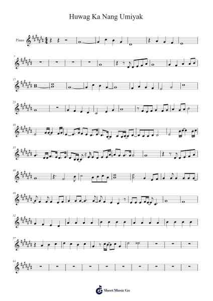Huwag Ka Nang Umiyak Sheet Music by -Arr.Buron