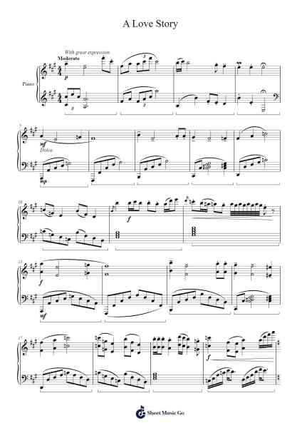 A Love Story Sheet Music by Maxamine-Arr.Fordlome