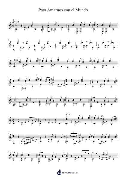 Para Amarnos con el Mundo Sheet Music by Salvador Cardenal-Arr.Popgram Migcky