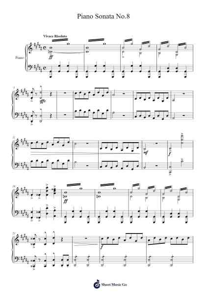 Piano Sonata No. 8 in C Minor, Op. 13 "Pathétique": III. Rondo: Allegro Sheet Music by mhshmusic-Arr.Tice Charsweet