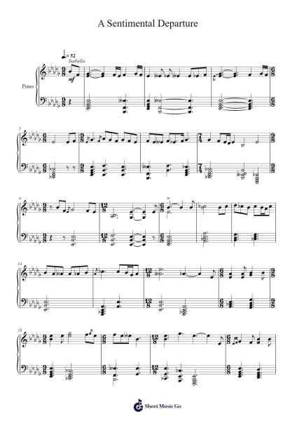 A Sentimental Departure Sheet Music by Toursbur-Arr.Davexy Tykins
